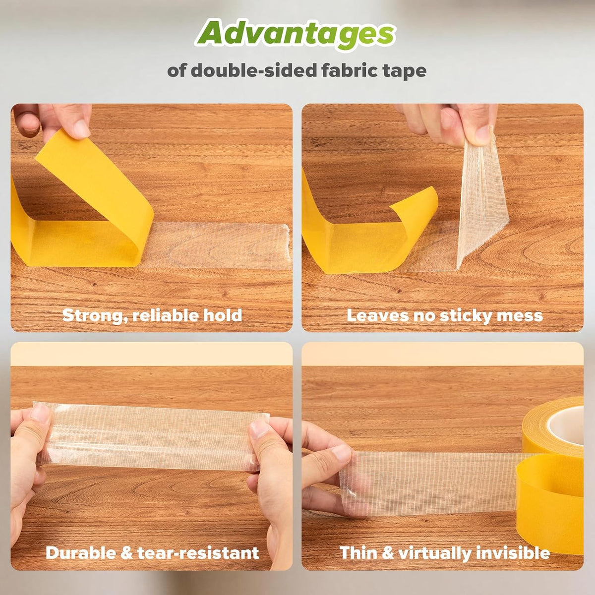 Sided Fabric Tape Heavy Duty,Double Stick Carpet Tape Fabric Tape