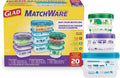 GladWare MatchWare Food Storage Containers with Lids, BPA Free Reusable Plastic 20 Piece Variety Pack for Lunches
