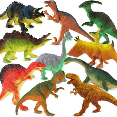 Dinosaur Toys for Kids 3-5, 10 PCS Realistic Plastic Dinosaur Figure Toy Set Including T-Rex, Stegosaurus