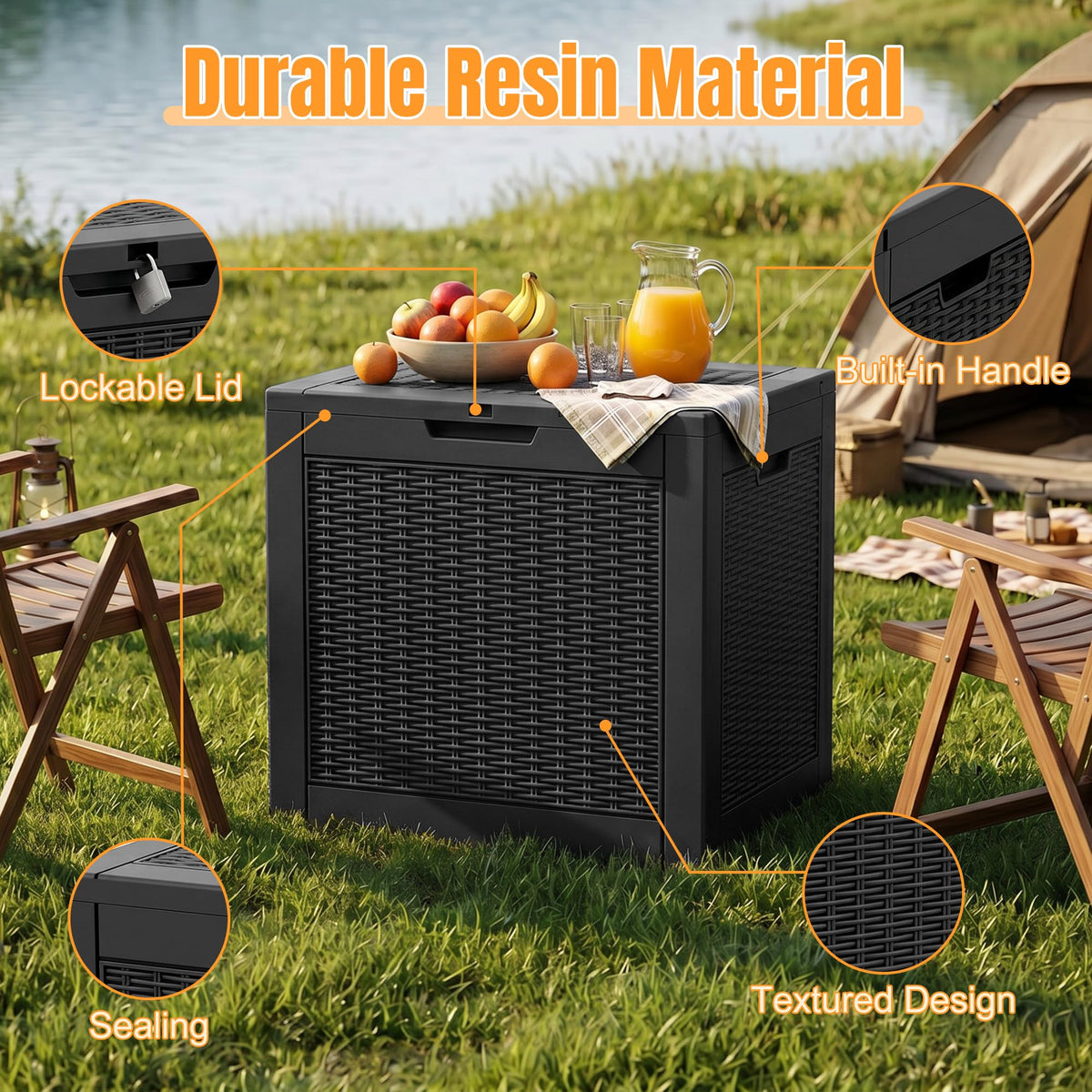 Outdoor Storage Box,42 Gallon Waterproof Resin Patio Deck Box