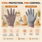 Steel. Fine. No Cuts. Food Grade Cut Resistant Glove (Small)