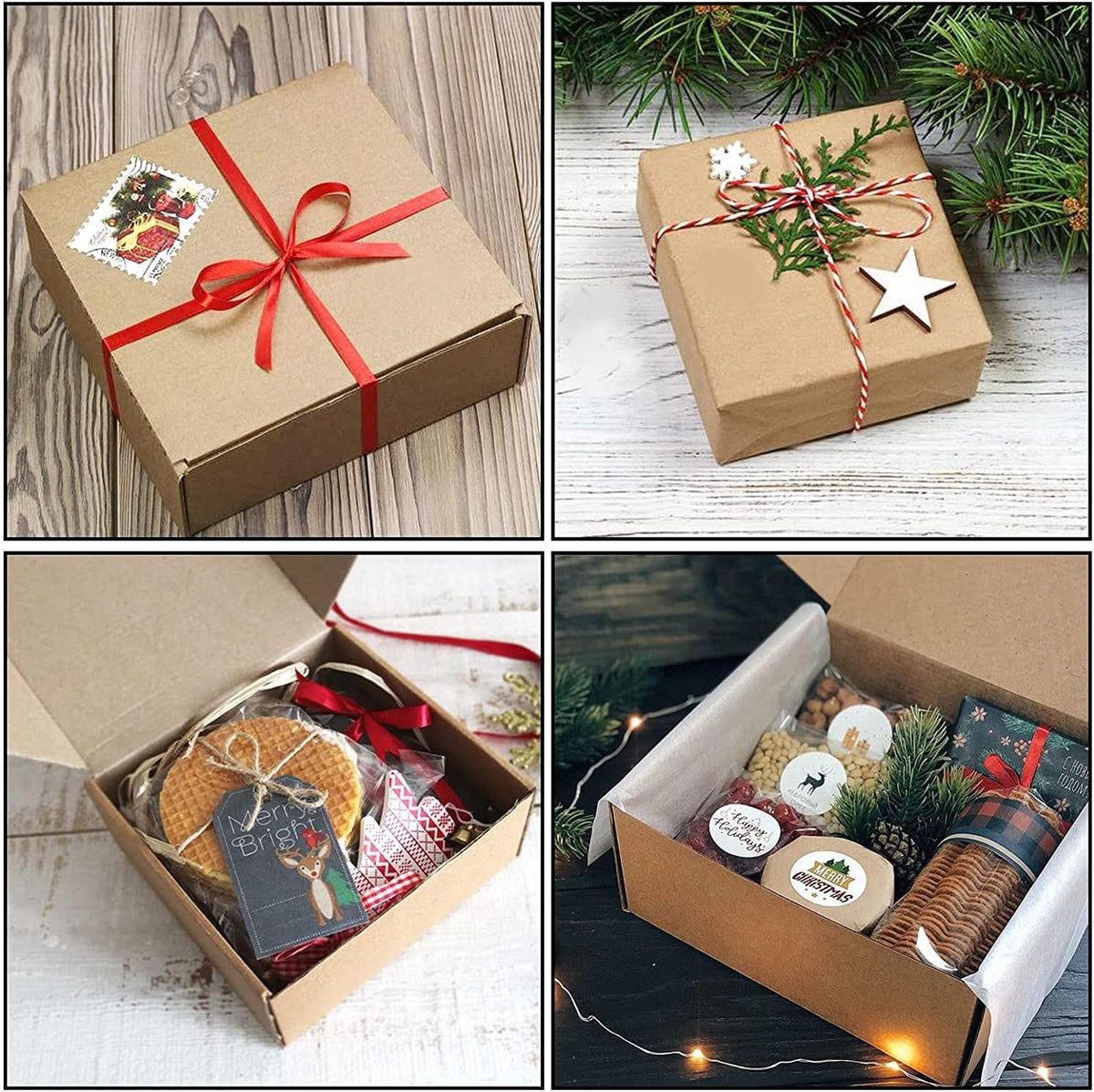 100 Pack 4 x 4 x 2 Inch Brown Shipping Boxes, Corrugated Box Mailers, Small Cardboard Gift Boxes Bulk, Tab Lock Tuck