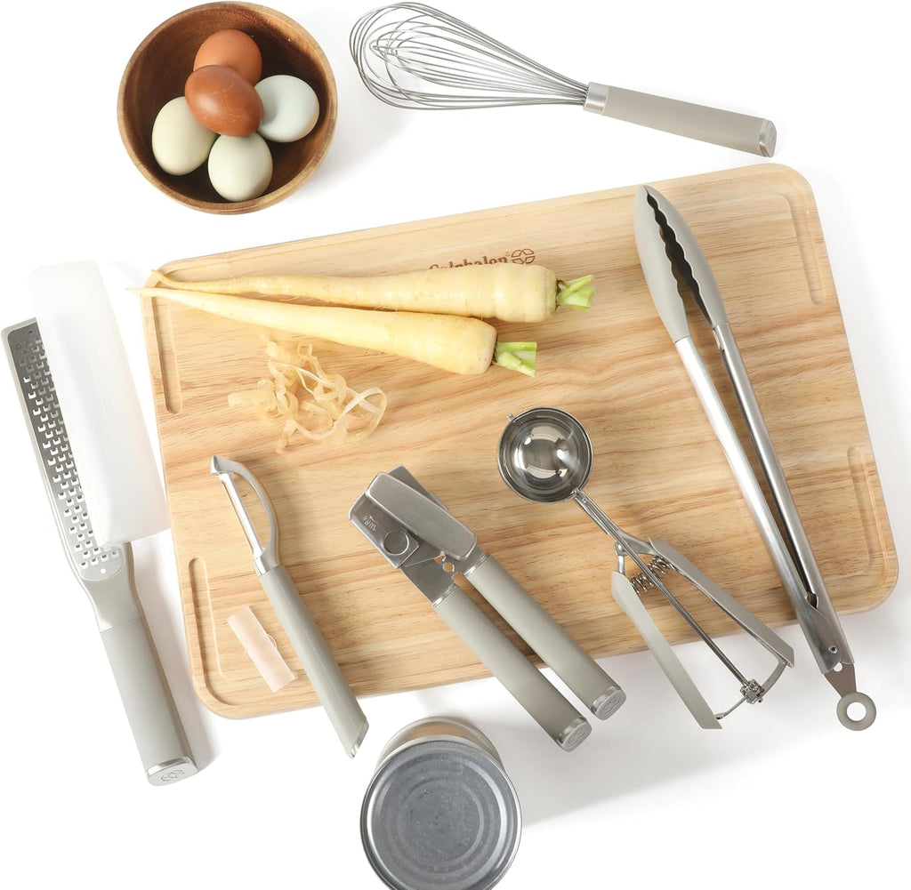 Edge 6-Piece Stainless Steel Kitchen Tool & Gadget Set, Kitchen Utensil Set with Silicone Accent, Can opener