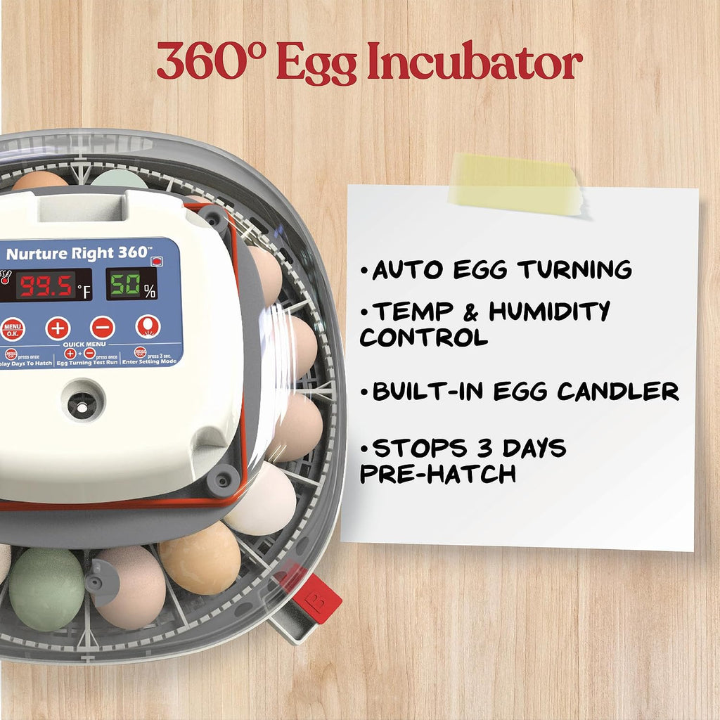 Nurture Right Egg Incubator with Auto Turner, Holds 22 Eggs