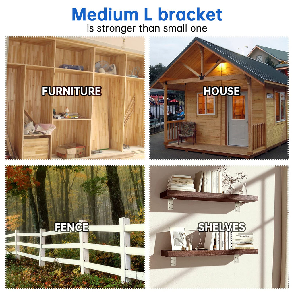 (8PCS) 3x3x1.5 L Brackets Heavy Duty, Galvanized Corner Brace