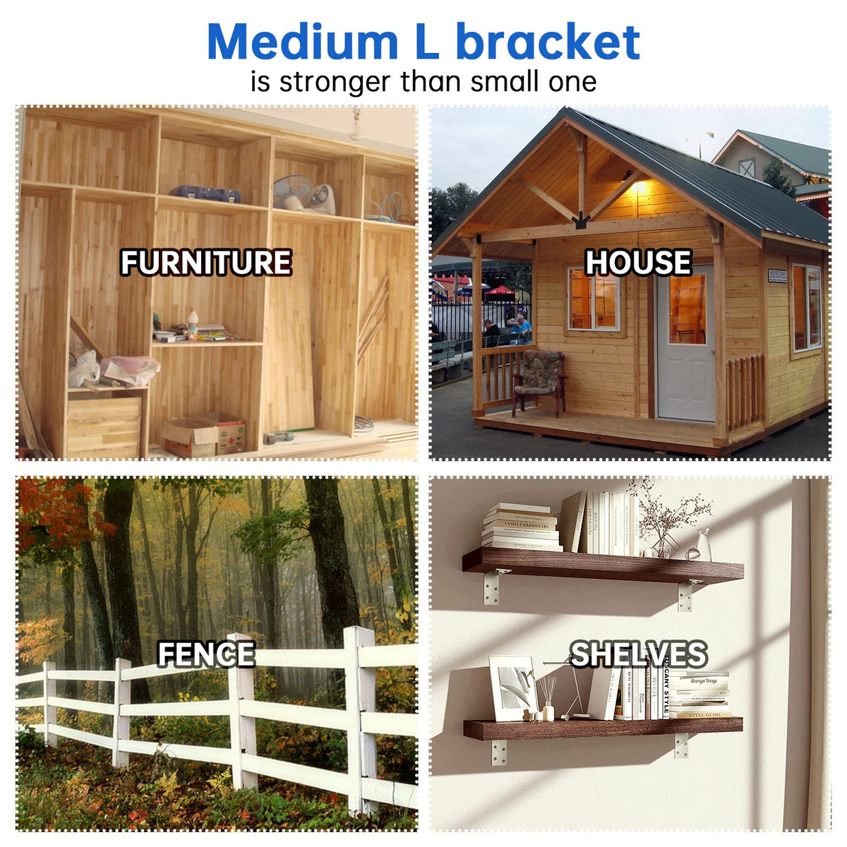 (8PCS) 3x3x1.5 L Brackets Heavy Duty, Galvanized Corner Brace