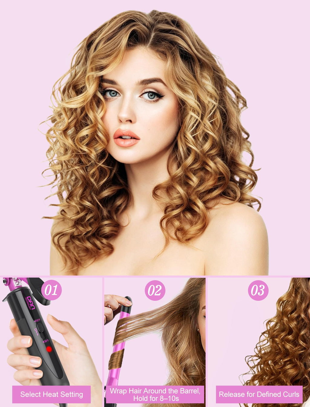 5/8 Inch Ceramic Small Curling Iron for Short Hair, 16mm Small Curling Wand