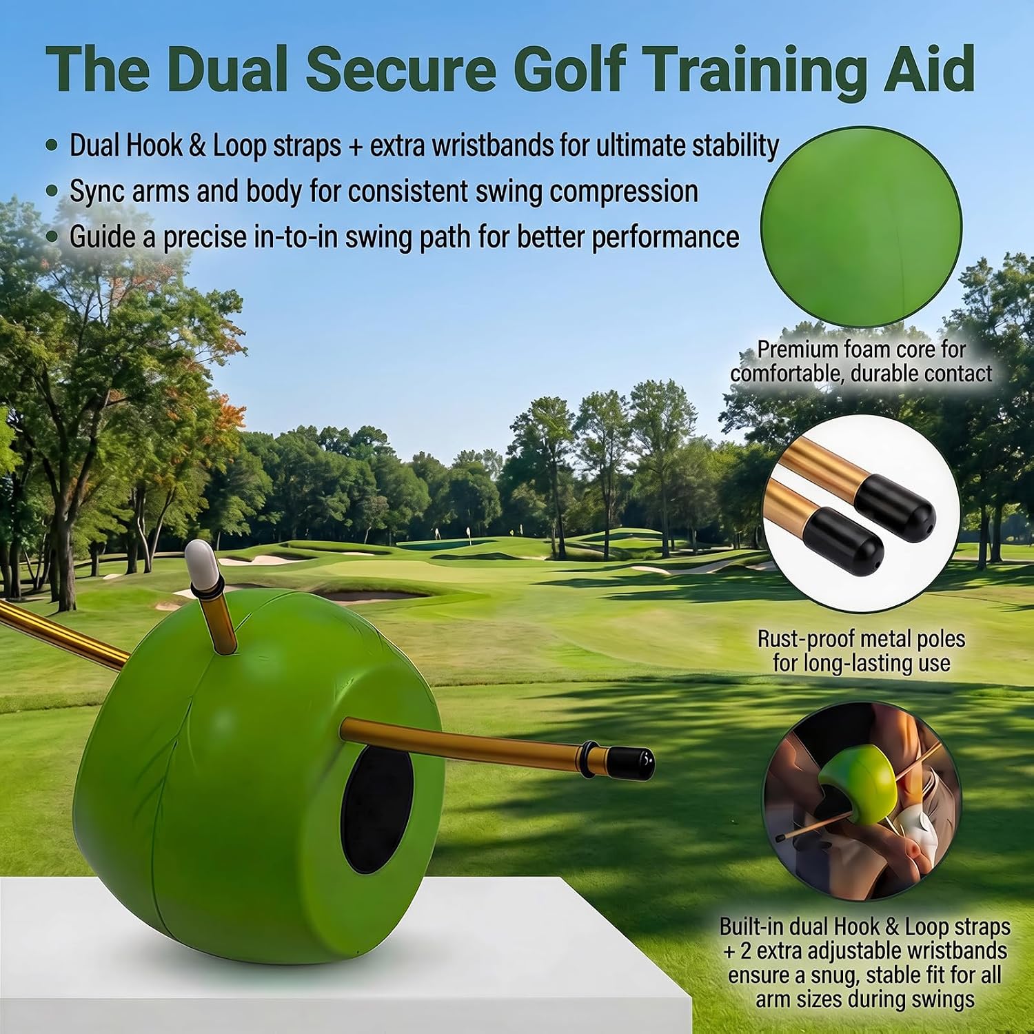 The Connector Golf Training Aid, Golf Swing Trainer, golf training aid ball | golf training ball, 2 Arm Bands to