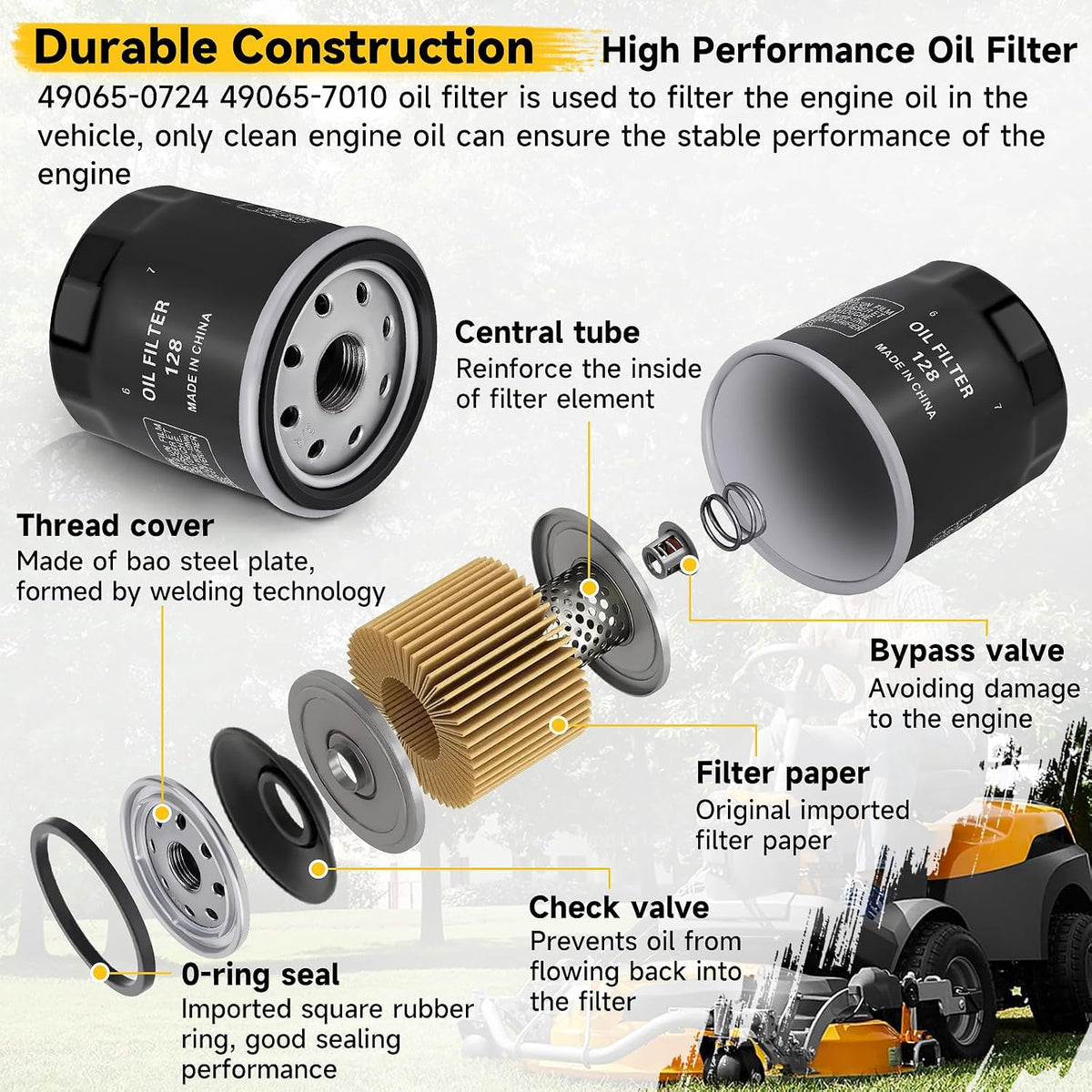 ANWTOTU 49065-0724 Oil Filter 49065-7010 AM107423 for kawasaki(2)