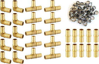 30PCs 1/2"Pex fitting,70PCS Pex Stainless Steel Clamp(PEX1807191)