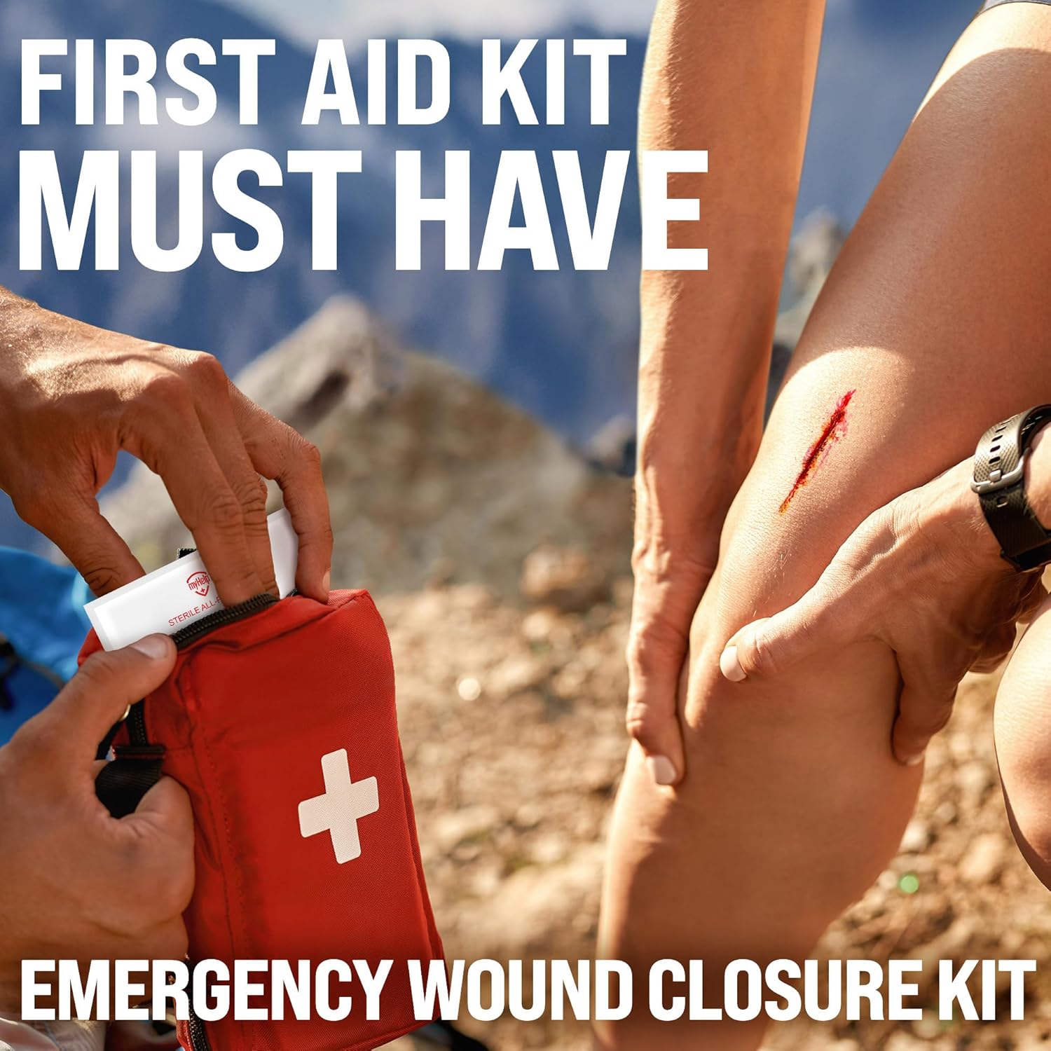 Emergency Wound Closure Strips - 24pk - 3 Types Easy to Use Butterfly Bandages - Stitchless & Painless Laceration