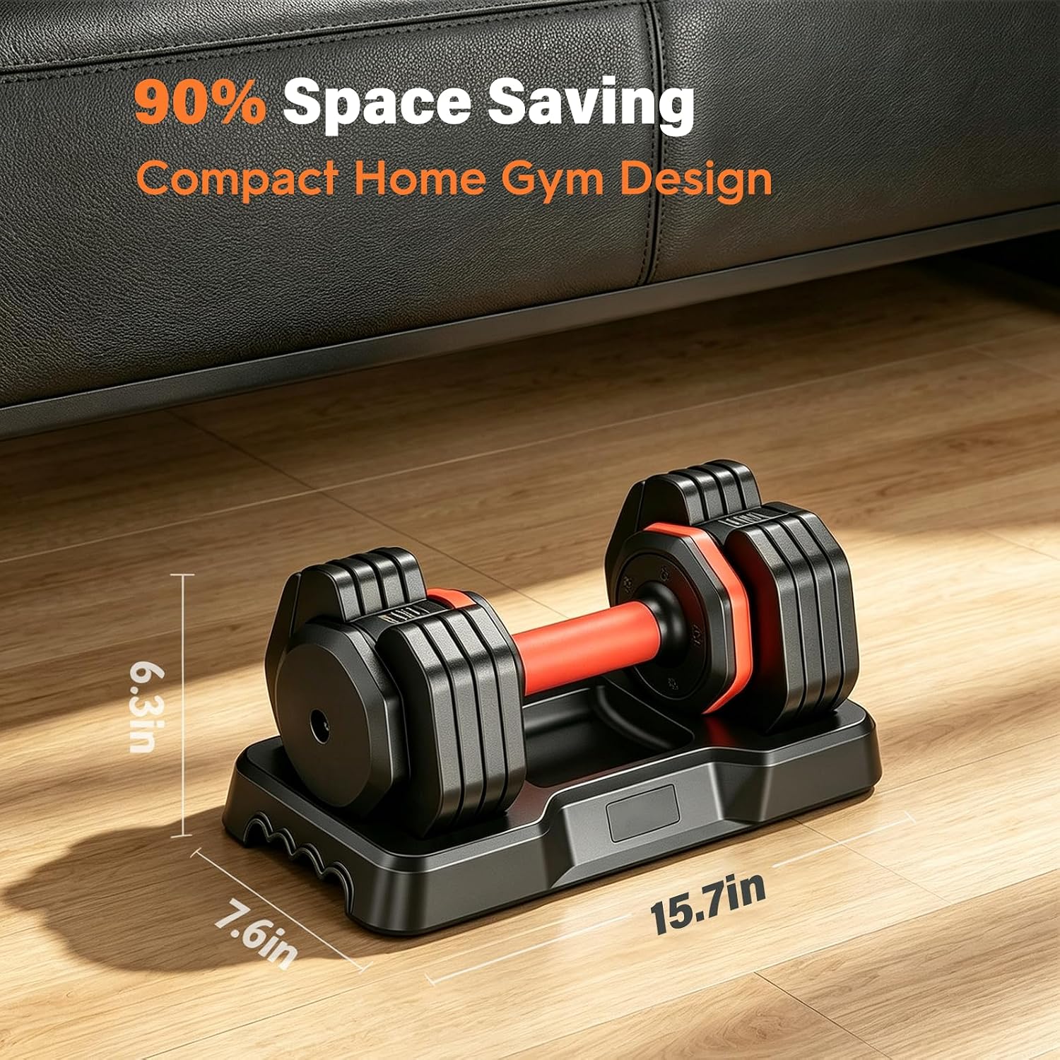 DB1 QuickDial Adjustable Dumbbell Set, Adjustable Free Weights with Storage Box, 110lb/105lb/50lbs Quick Change for
