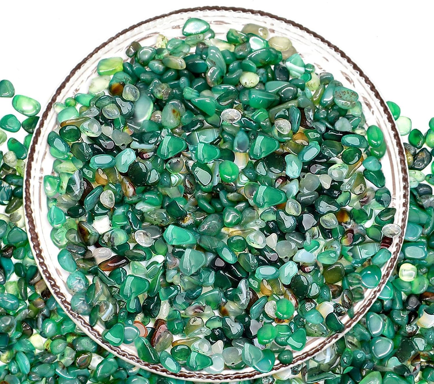 2.2LB Green Agate Aquarium Gravel, 0.35"-0.6" Landscaping Pebbles | Polished, Safe, Fish Tank Gravel for Fish Tanks