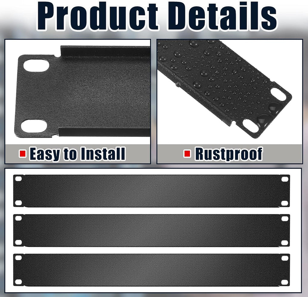 Leinuosen 20 Pcs 1u Blank Rack Panel, 19 Inch Metal Server Filler