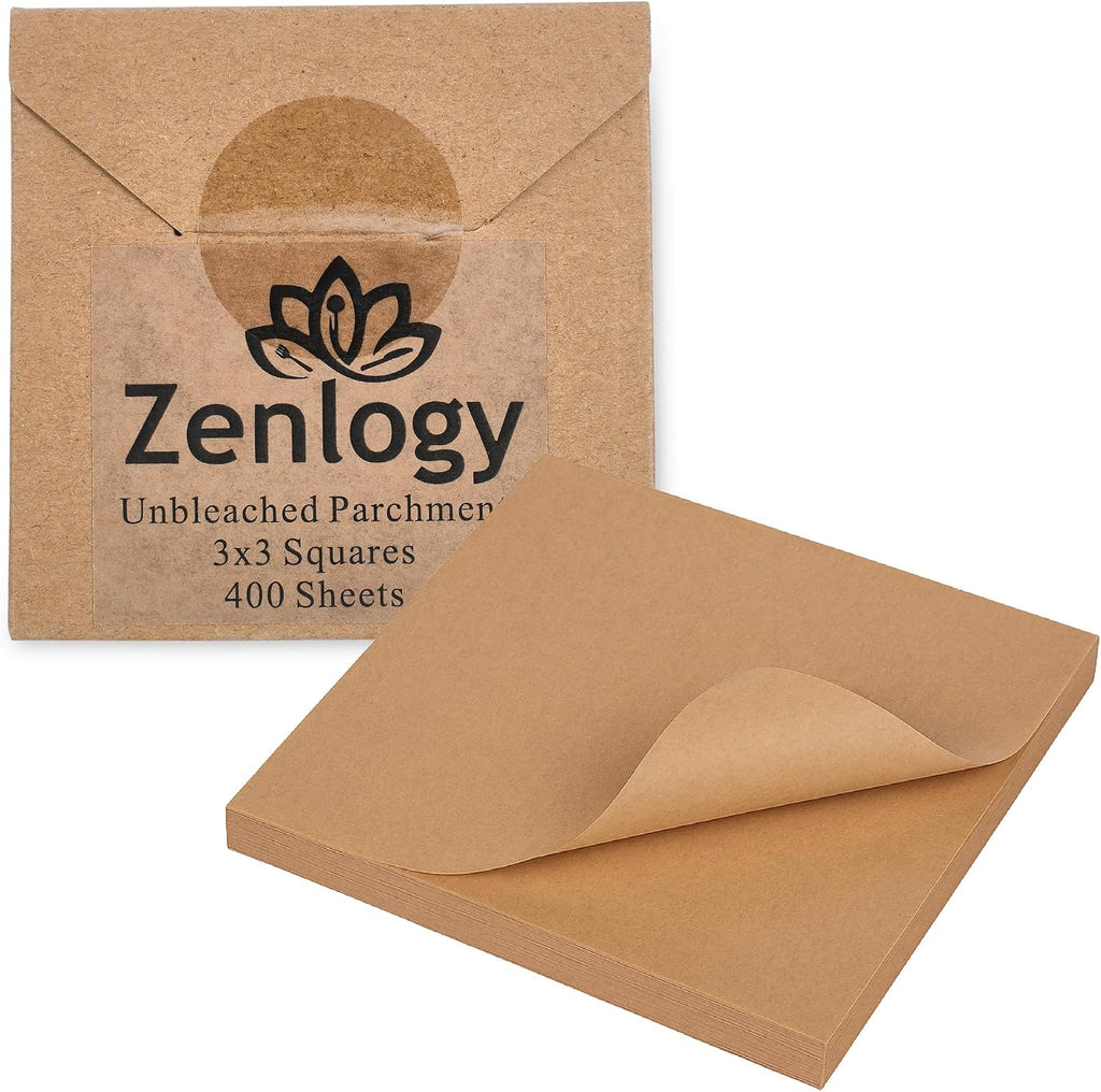 3x3 Parchment Paper Squares, 400 Sheets, Unbleached, Pre-Cut