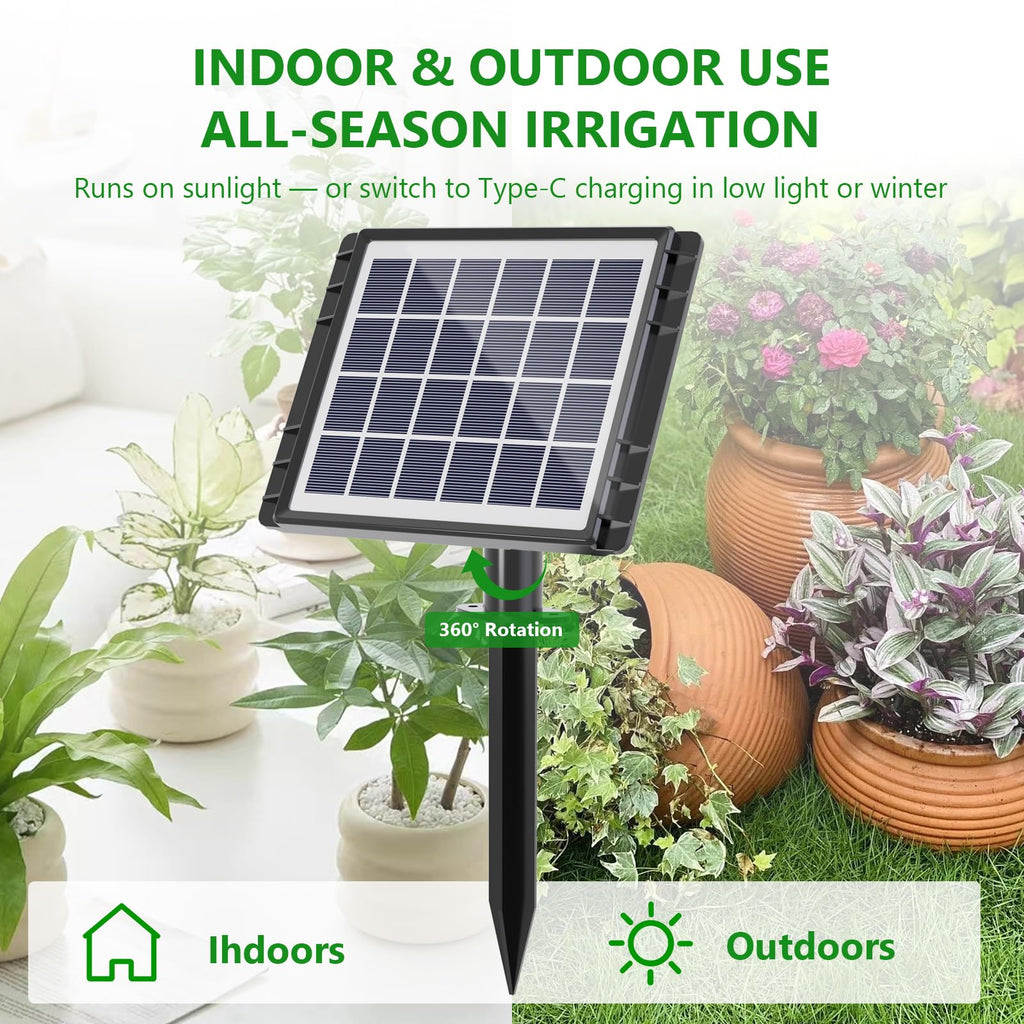 49FT Solar Drip Irrigation Kit, Digital Screen for 15 Pots