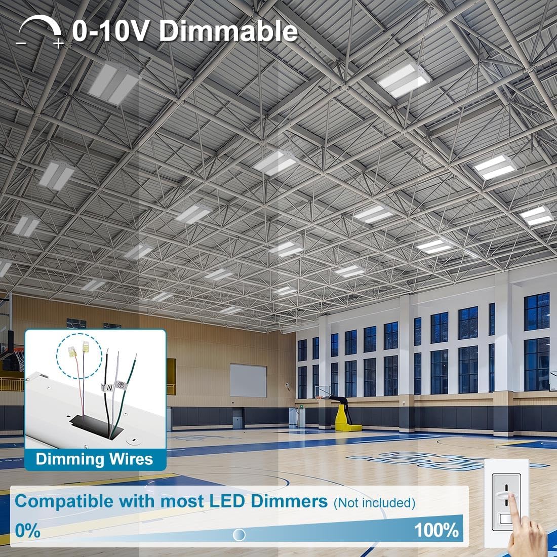 2-Pack 150W LED Linear High Bay Lights High Bay LED Shop Lights