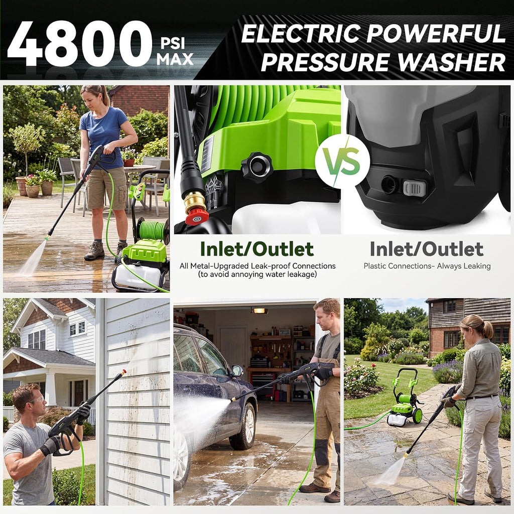 4800 PSI Pressure Washer Electric Power Washer, 1800W 2.8GPM High Pressure Washer, Professional Washer Cleaner, with