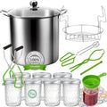 Canning Pot Water Bath Canner with Rack and Mason Jars, 20 Quart Stainless Steel Stock Pots, Canning Supplies Starter
