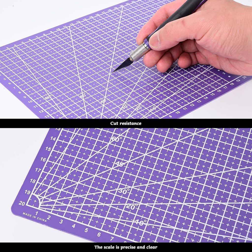 Exacto Knife Set Utility Craft Precision Hobby Knife Tool with Cutting Mat,6 inch Vinyl Squeegee, Steel Ruler, for