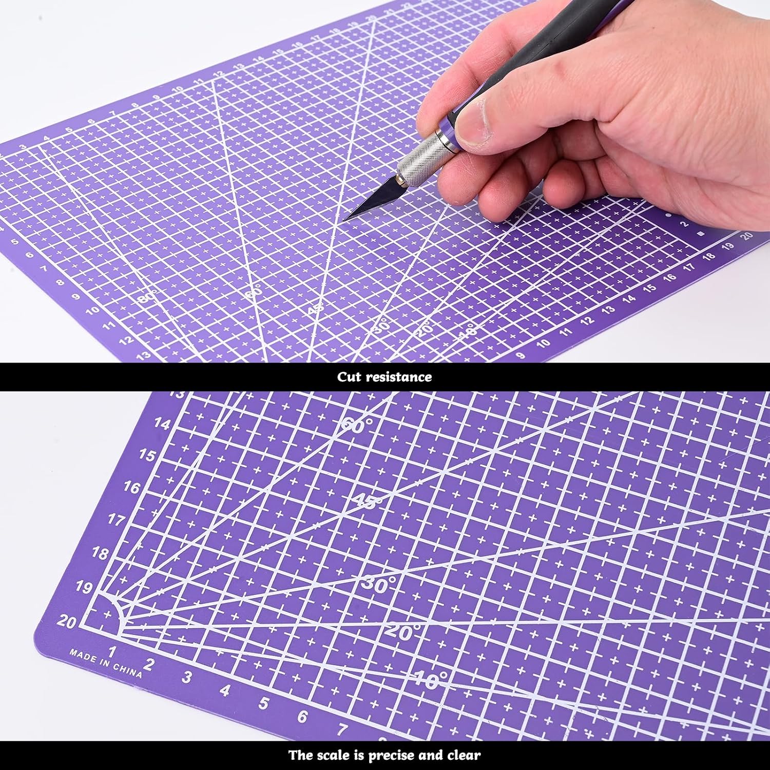 Exacto Knife Set Utility Craft Precision Hobby Knife Tool with Cutting Mat,6 inch Vinyl Squeegee, Steel Ruler, for