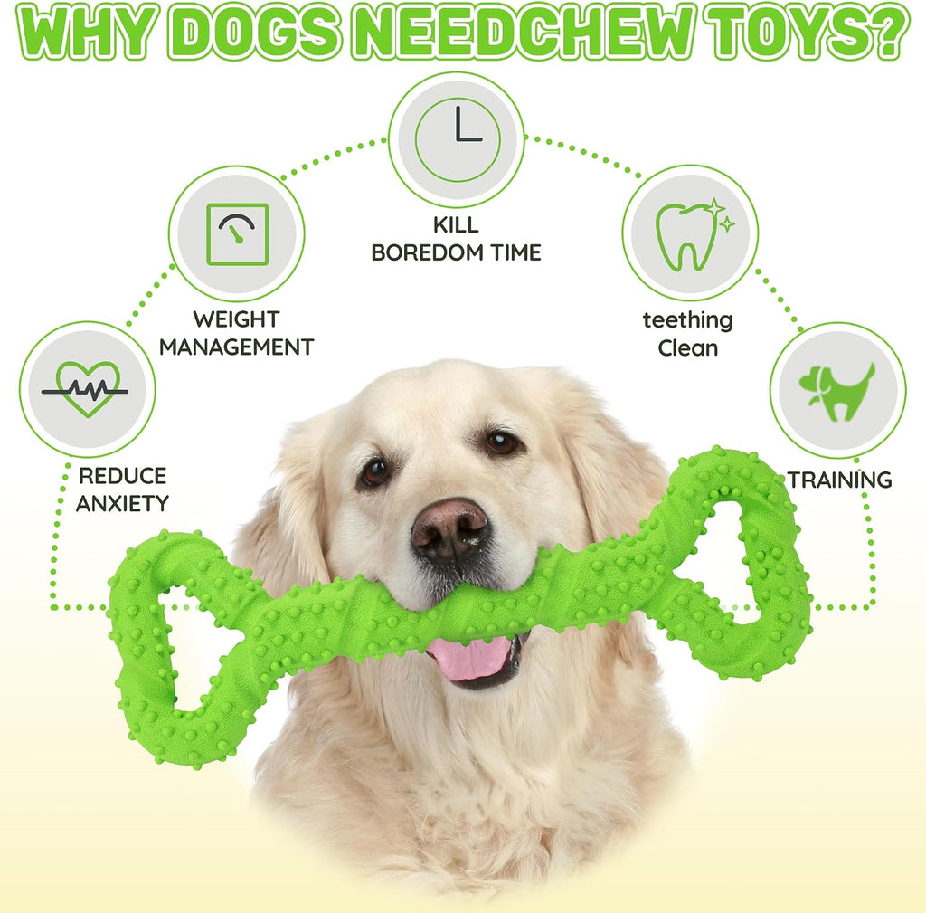 Durable Dog Chew Toys 13 Inch Bone Shape Extra Large Dog Toys with Convex Design Strong Tug Toy for Aggressive