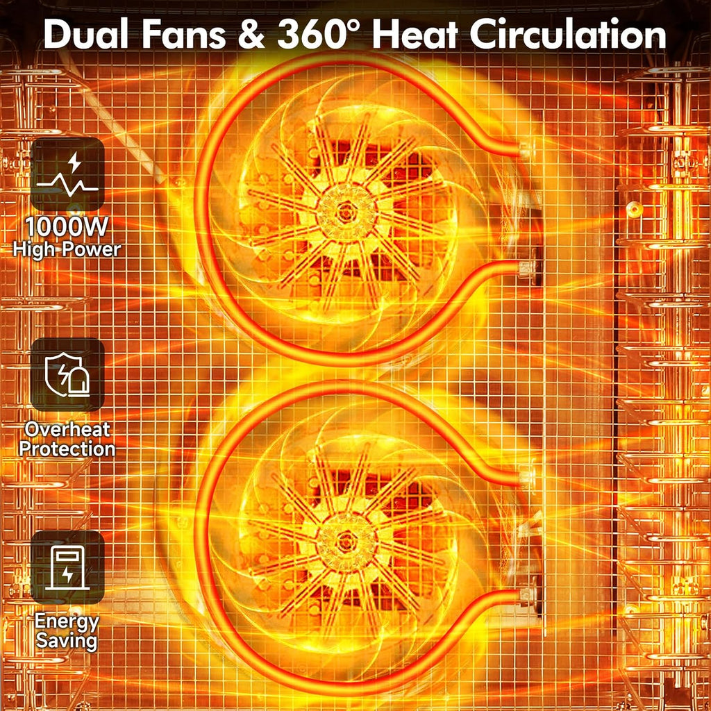 Food Dehydrator Machine 12 Stainless Steel Trays 1000W Meat Dehydrator for Home Use, 24H Timer & 195℉ Temperature
