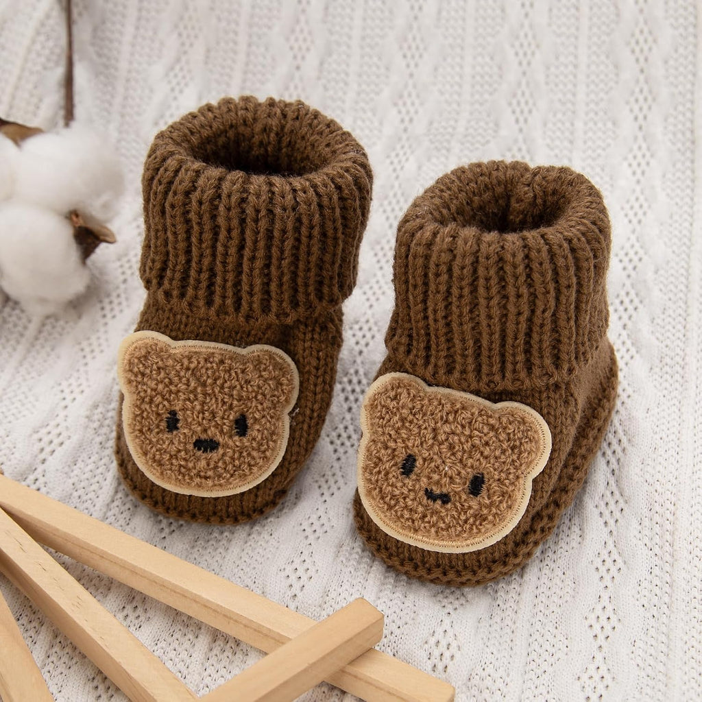Baby Booties Newborn Walking Shoes Warm Crochet Knit Soft Socks for Infant Boy Girl