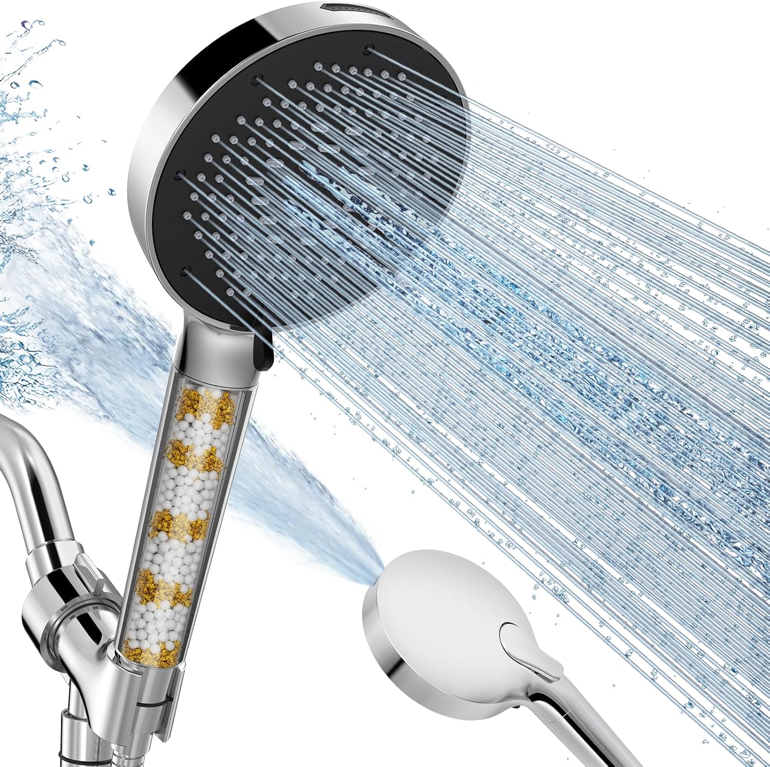 NSF Certified Filtered Shower Head with Handheld for Hard Water to Remove Chlorine High Pressure 9-Spray Setting