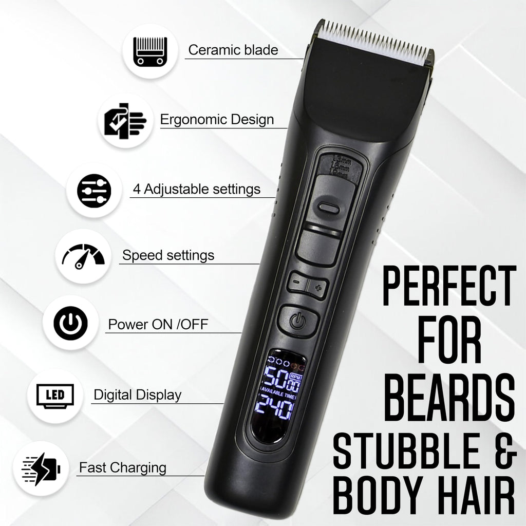 Beardscape V1 Cordless Beard Trimmer for Men with Ceramic Blade, Black