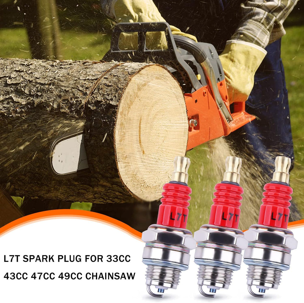3 Pack L7T Spark Plug for 2-Stroke Small Engine for Husqvarna 33cc 43cc 47cc 49cc Chainsaw Trimmer Lawn Mower Chainsaw Trimmer Blower