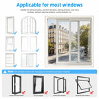 Adjustable Magnetic Window Screen Max 51" x 59", White Frame,Polyester mesh