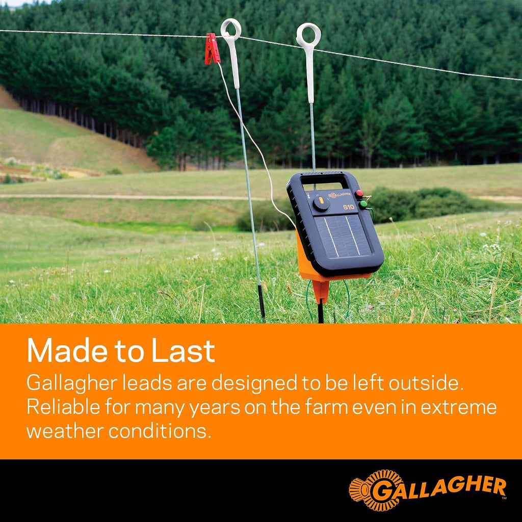 Fence Charger Leadset | Energizer Output Lead Set | Electric Fence Energizer Accessory with Red & Green Alligator