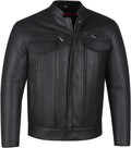 COMMUTER Men's Motorcycle Jacket, Premium Buffalo Leather, CE Armor - Ventilation, Utility Pockets, Cruiser Biker
