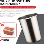 2 qt Silver Stainless Steel Bain Marie Pot Listed