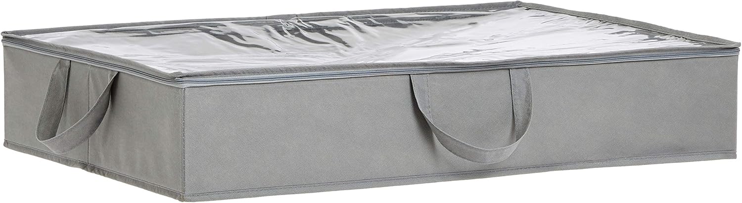 Under Bed Storage Bags for Clothes, Blankets and Linens, Foldable Fabric Containers with Clear Window and Handles