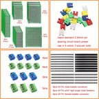 82 Piece Double Sided PCB Board Kit with 5 Sizes,40Pin 2.54mm Male & Female Header Connectors - Ideal for DIY Soldering,Electronic Projects, Arduino Kits,and Circuit Prototyping