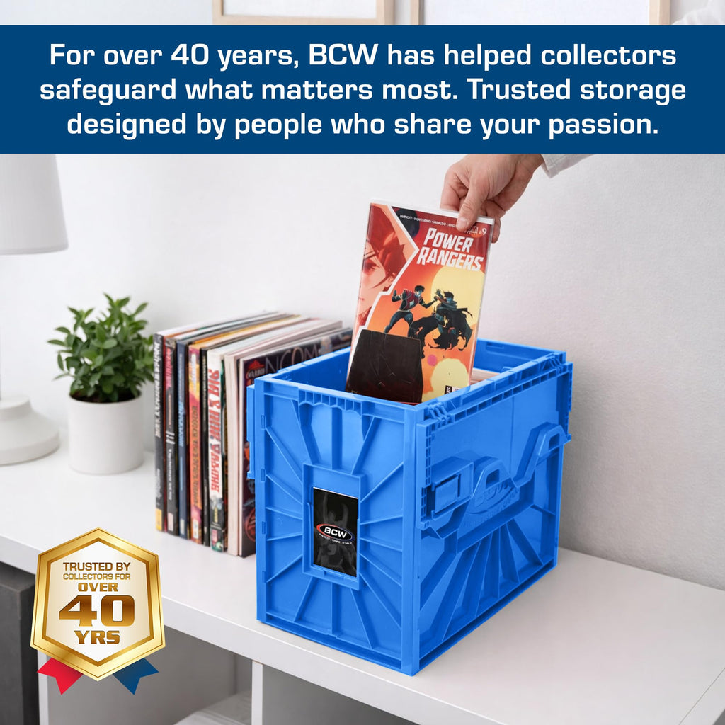 Short Comic Book Bin, Holds 150 Comics Each, Blue, 5 Pack