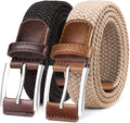 BULLIANT Woven Braided Stretch Web Belt 2Pack for Men 1 3/8"-Gift Boxed