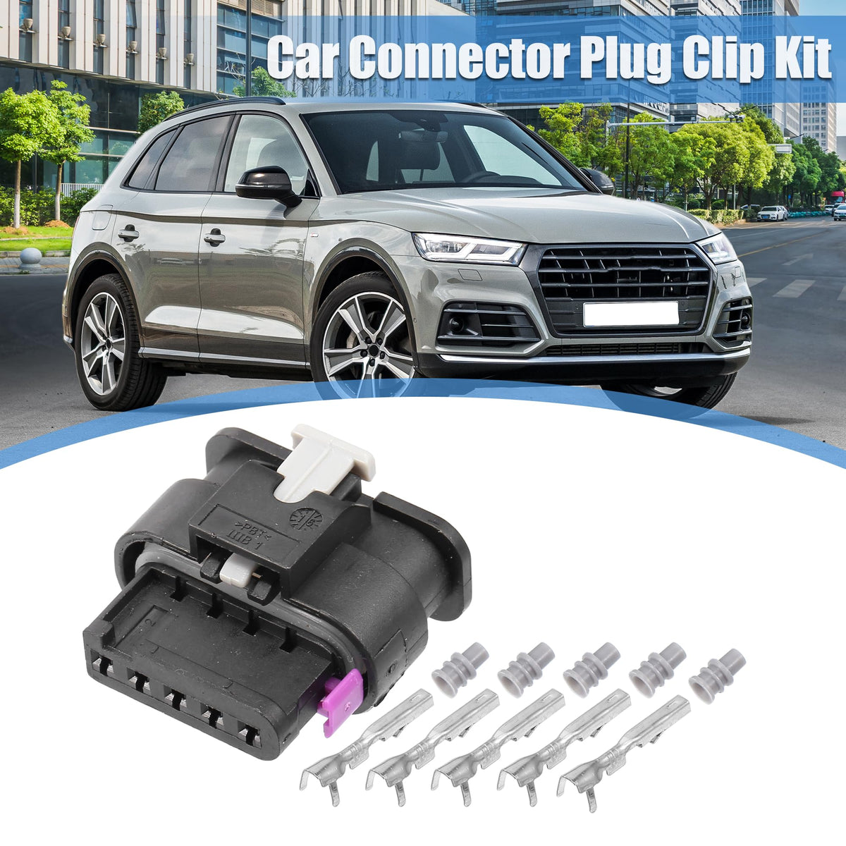 uxcell 4F0973705 1 Set 5 Pin MAF Connector Adapter Plug Clip Kit for VW
