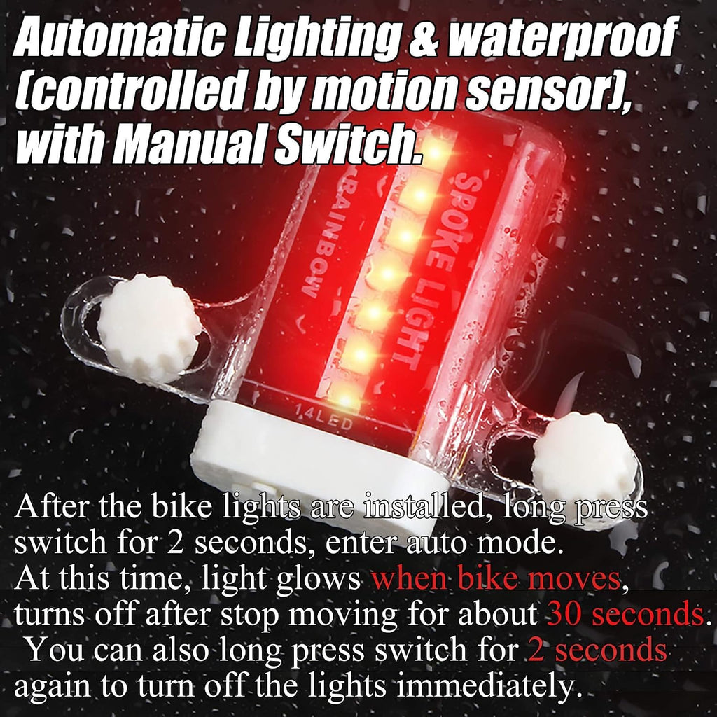 LED Bike Wheel Lights - A12 Waterproof Cool Bicycle Tire Light, Safety Spoke Lights for Kids Boys Girls Men Women, 30