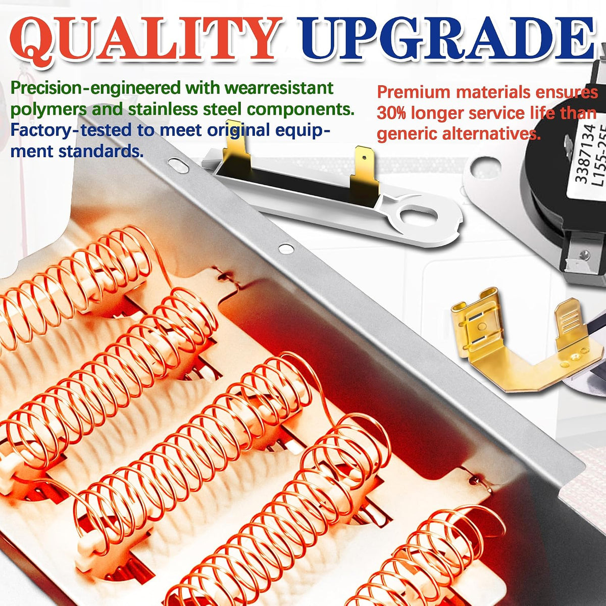 LER4634PQ1 LER5636PQ0 Dryer Heating Element Fit for Whirl-pool LEQ8858JQ1