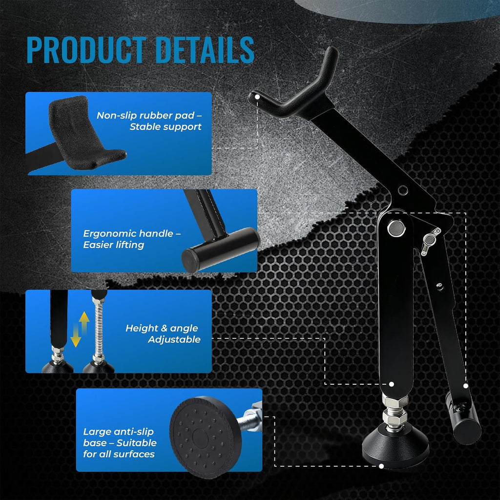 Motorcycle Stand Portable Motorcycle Rear Stand with Break Strap | Foldable Paddock Stand, Adjustable Height