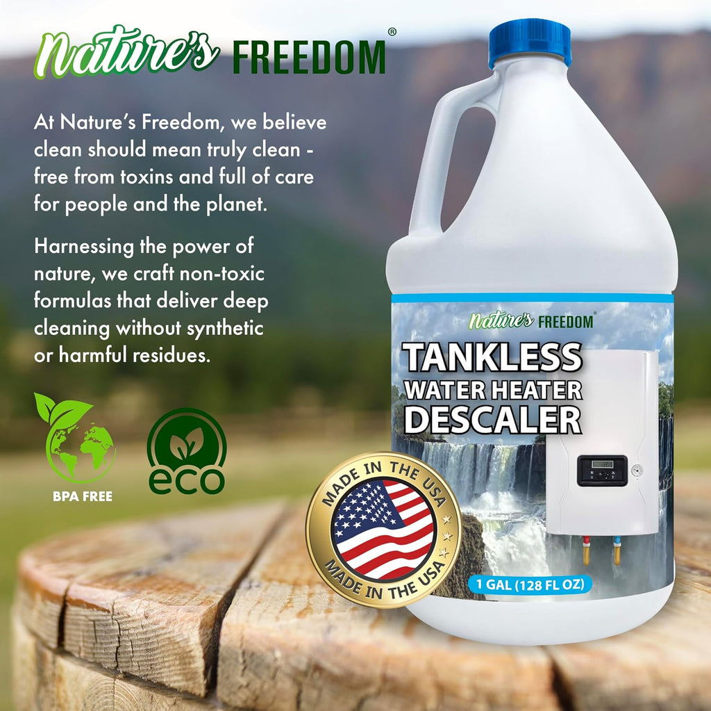 Tankless Water Heater Flush Descaler, Gallon (128 oz) – Professional Non-Toxic Descaling Solution, Biodegradable