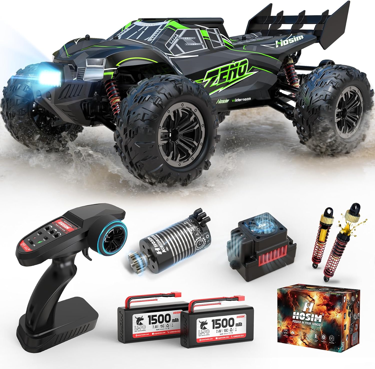 1/10 Brushless RC Cars for Adults & Boys 60+ KPH, Fast RC Truck | 4x4 Off-Road All-Terrain Big Remote Control Car