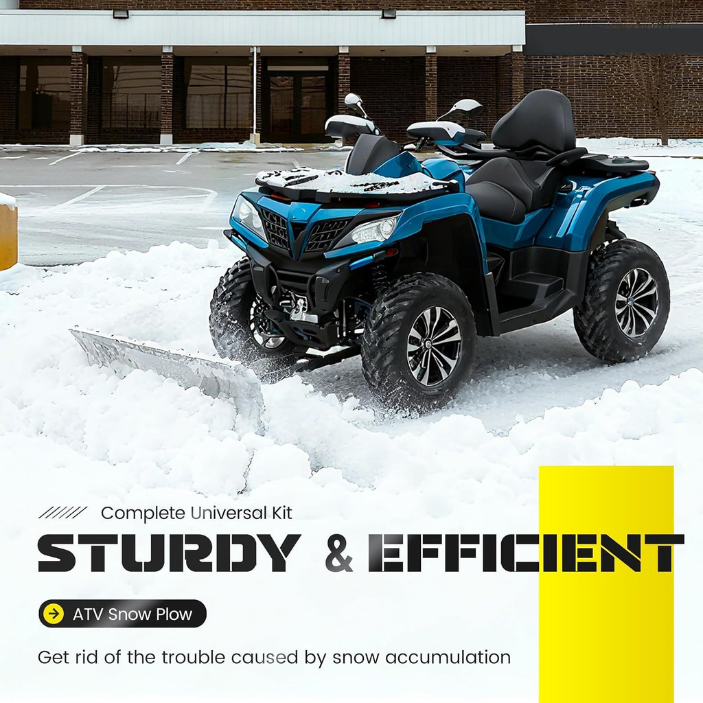 ATV Snow Plow Blade Adjustable 48" Complete Universal Kit Compatible with Honda Kawasaki Polaris (You Will Receive 2