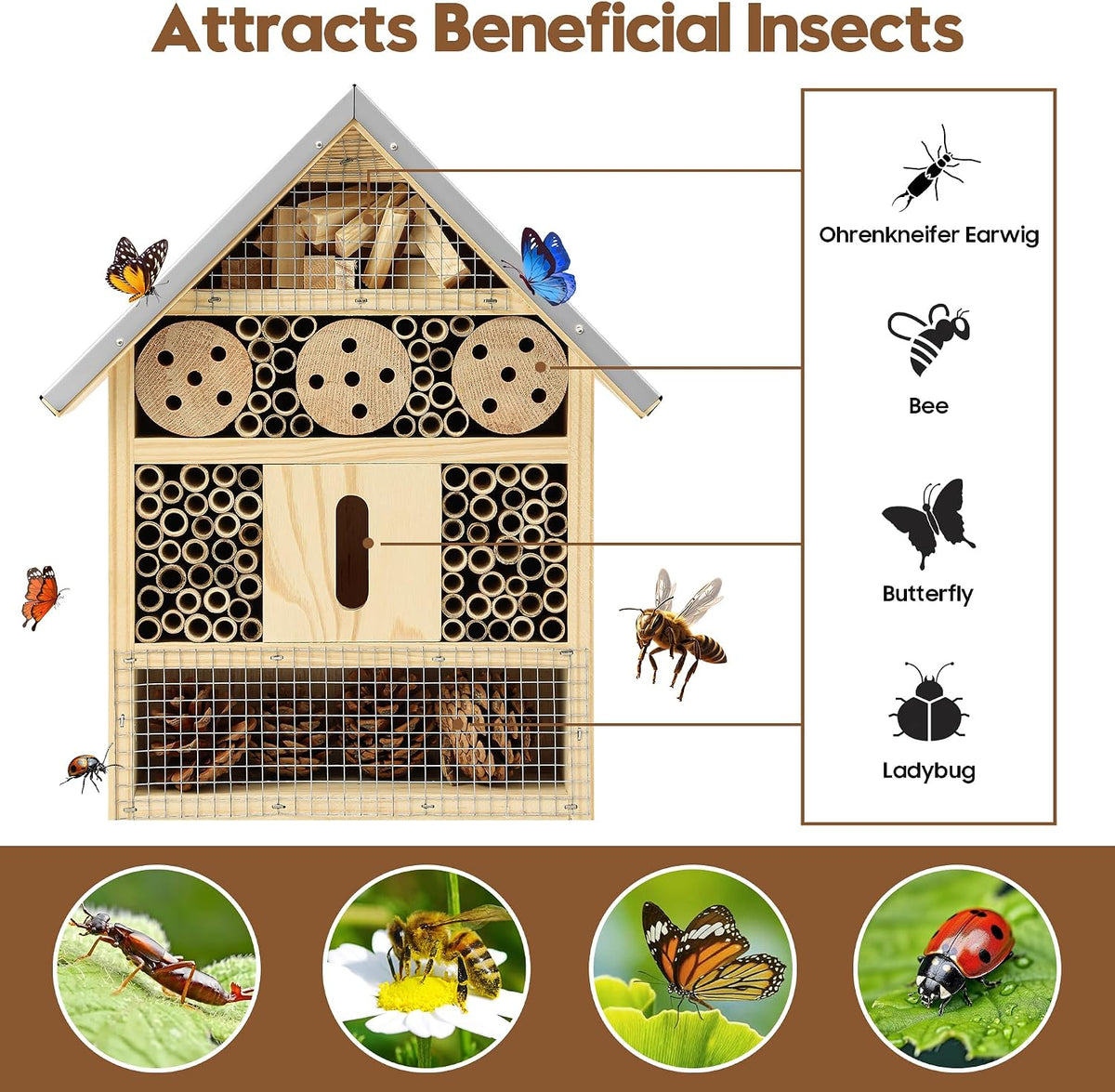 Insect Hotel & Mason Bee House,Butterfly House, Ladybug Hotel