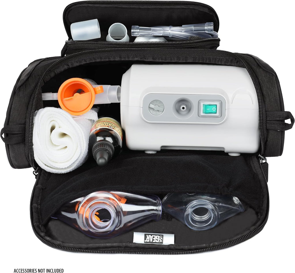 Travel Nebulizer Bag Fits Nebulizer Machine, Tubing, Mouthpiece, Mask, Solution & more Asthma Accessories - Inhaler