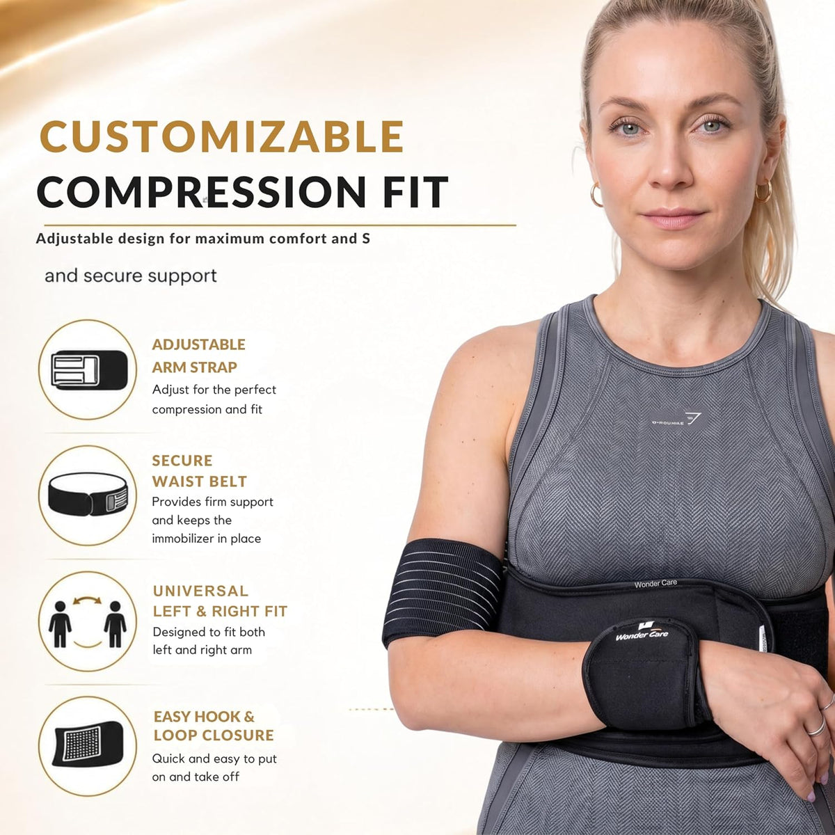 Left Right Shoulder Immobilizer Arm Sling Elastic Brace for Clavicle Collar Bone Dislocation Subluxation Shoulder