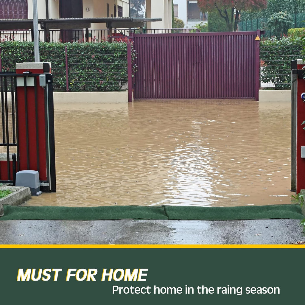 5 Pcs Water Barriers for Flooding 5ft x 6.5in Sandless Sandbag | Reusable Absorbent Alternative at Door Garage